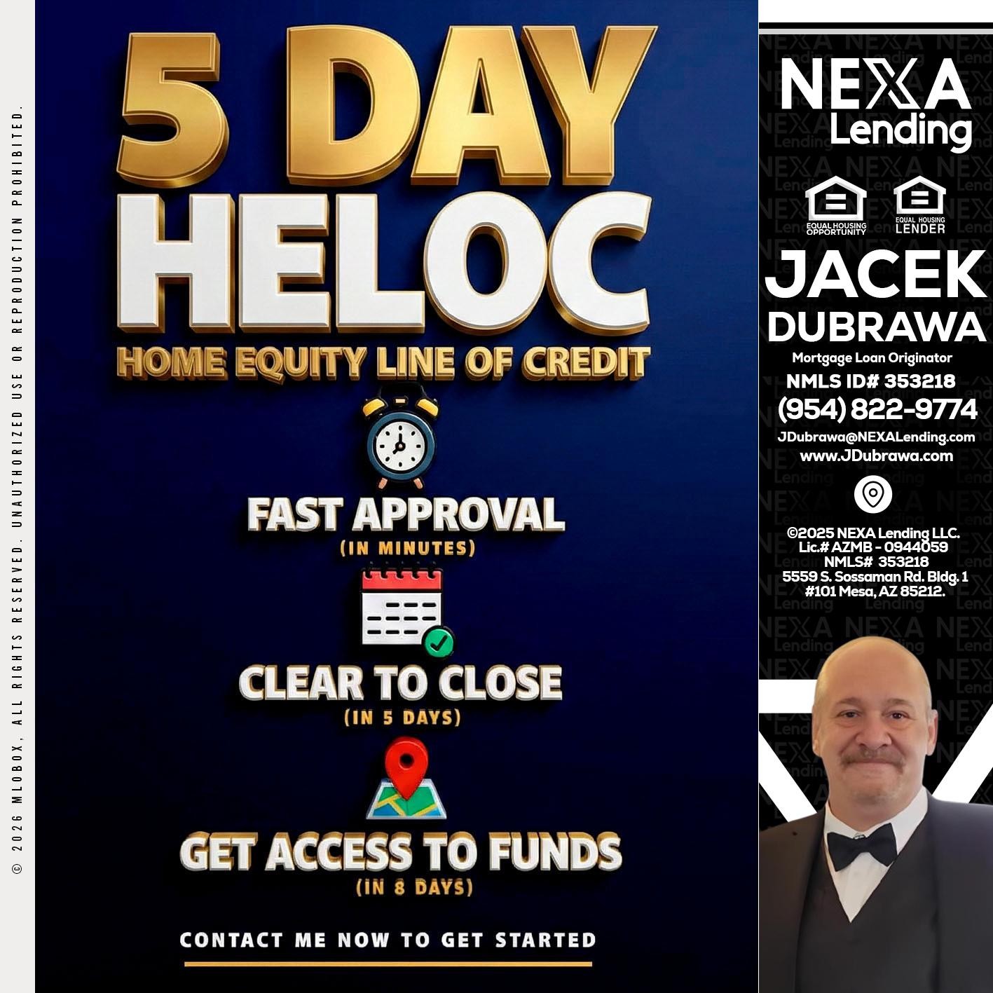 5 day hello - Jacek Dubrawa -Senior Loan Officer
