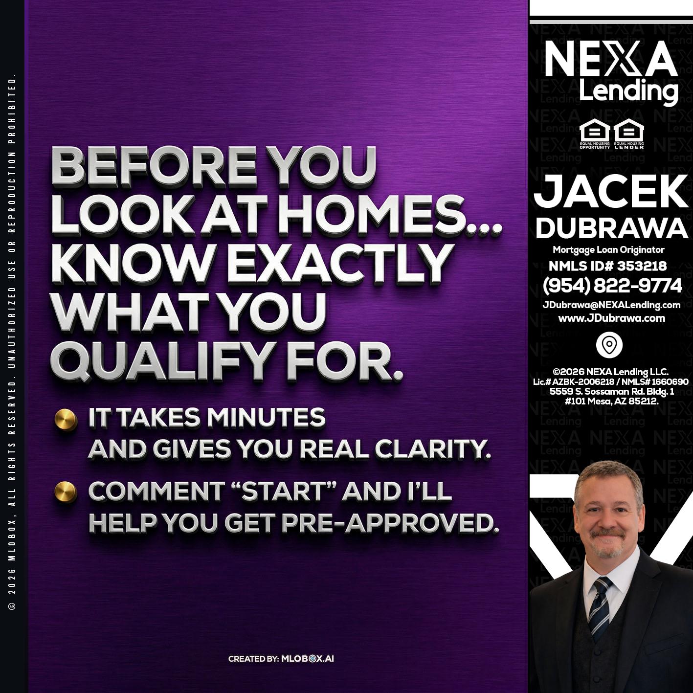 BEFORE YOU - Jacek Dubrawa -Senior Loan Officer