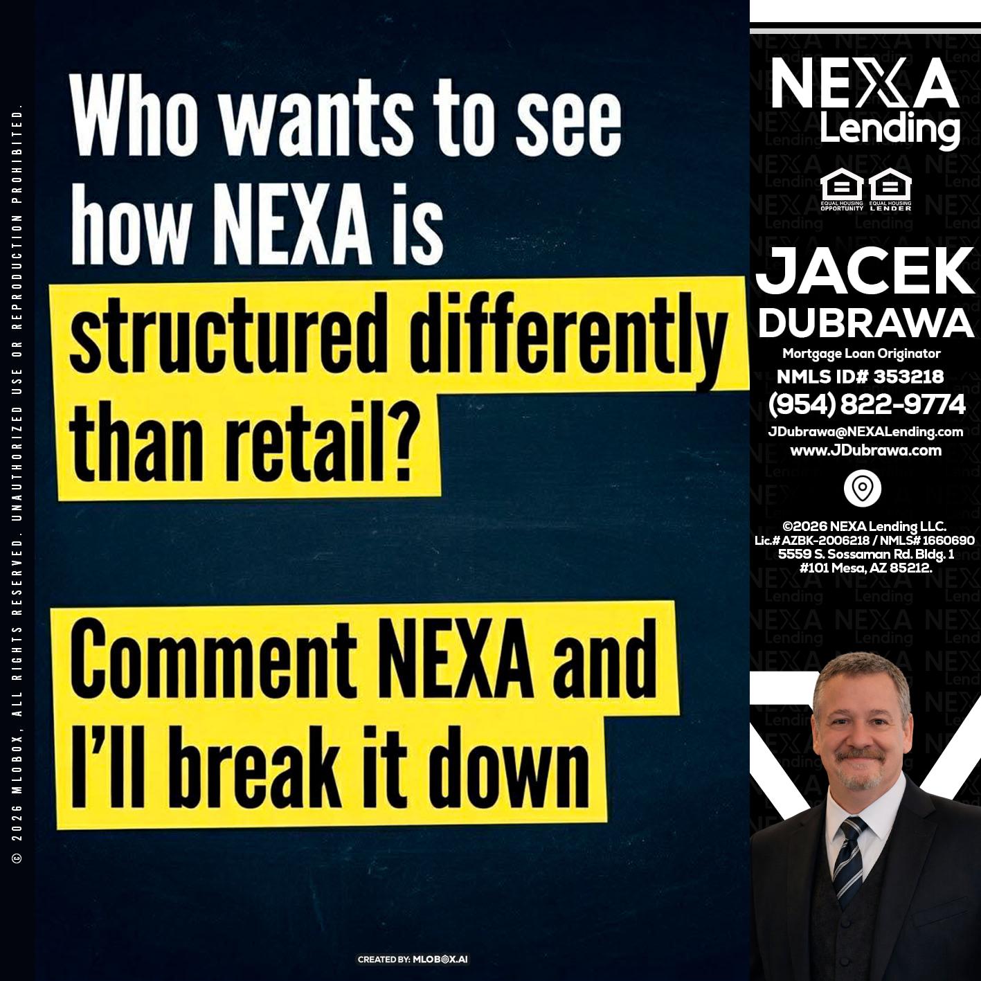 who want to see - Jacek Dubrawa -Senior Loan Officer