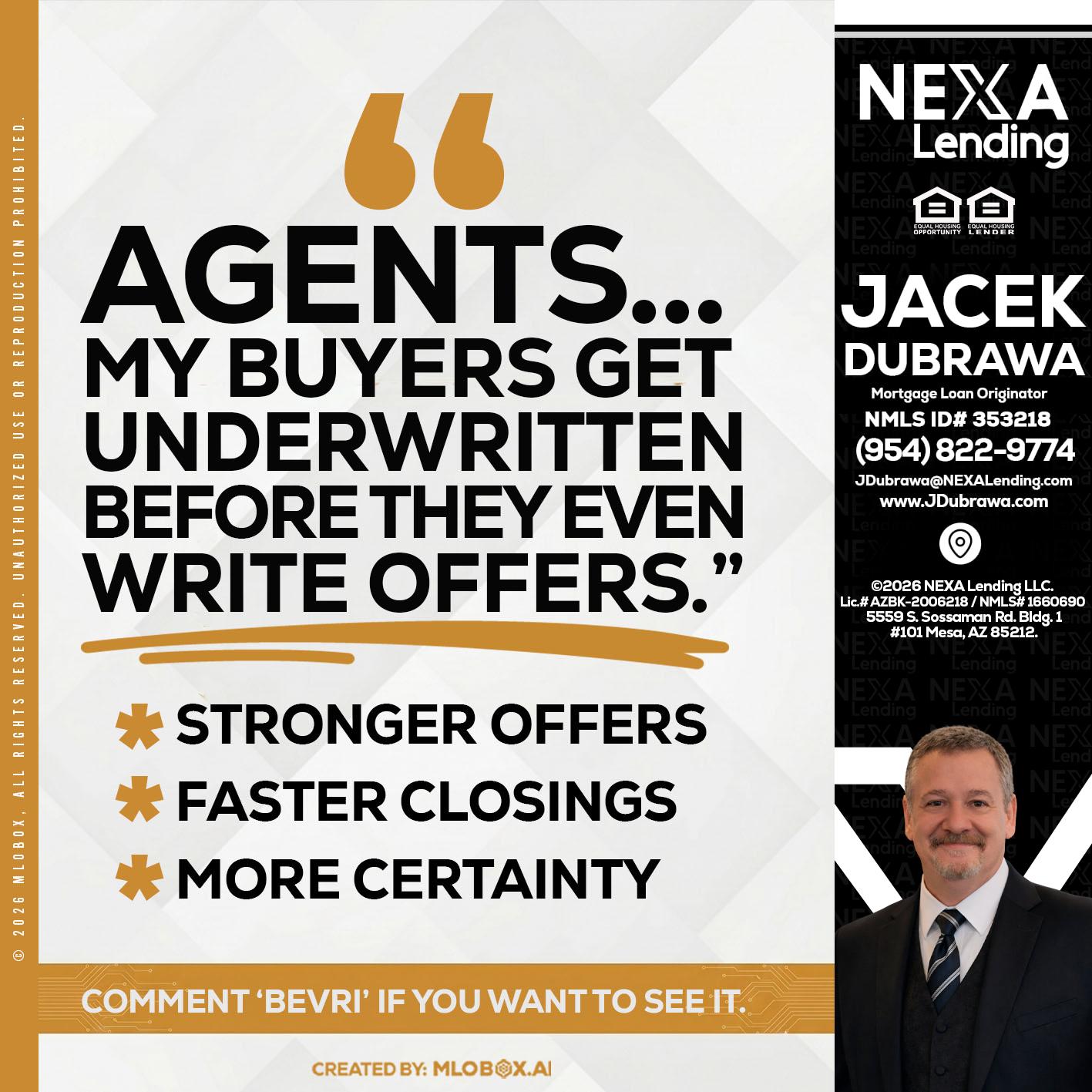 agents - Jacek Dubrawa -Senior Loan Officer