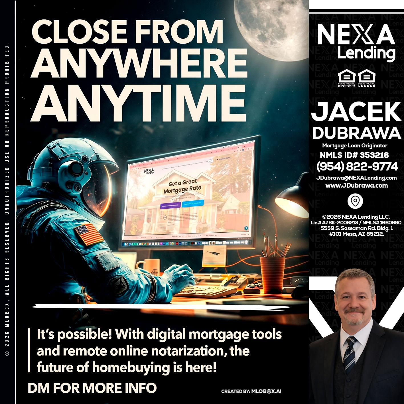 CLOSE FROM - Jacek Dubrawa -Senior Loan Officer