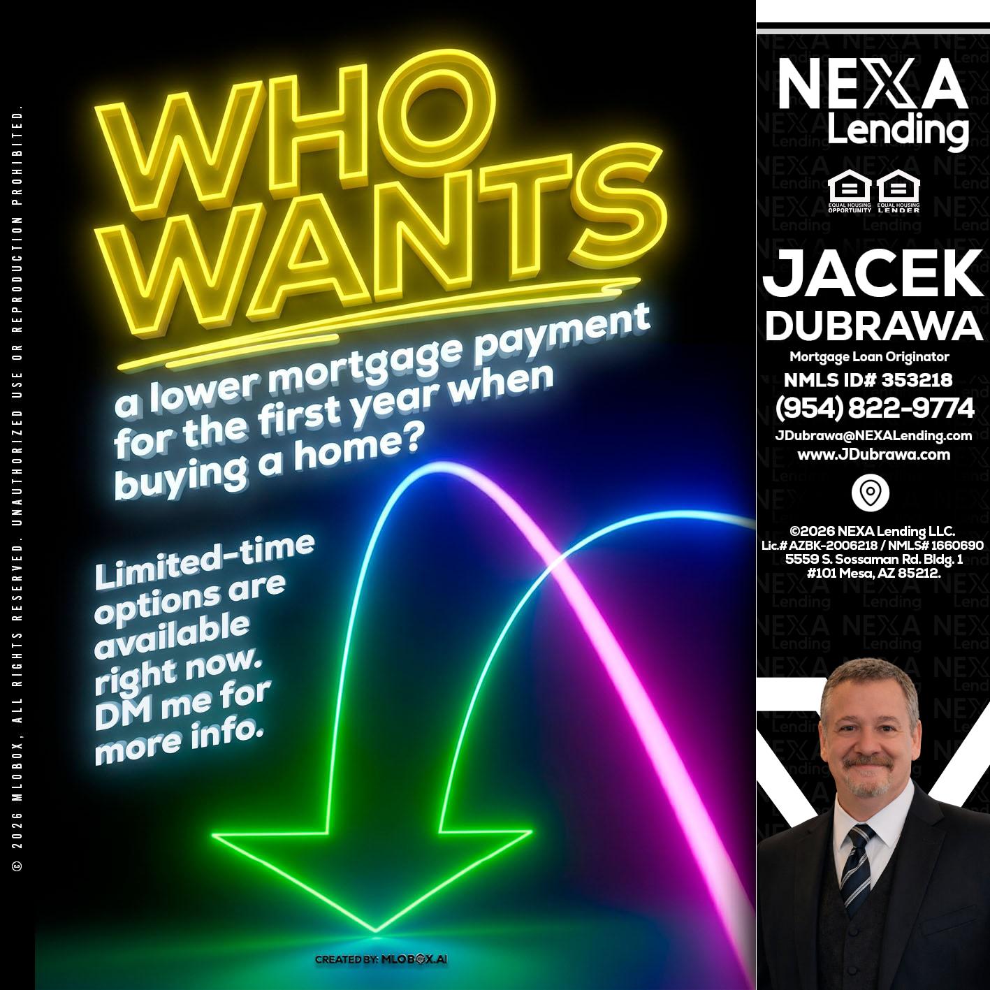 WHO WANTS - Jacek Dubrawa -Senior Loan Officer