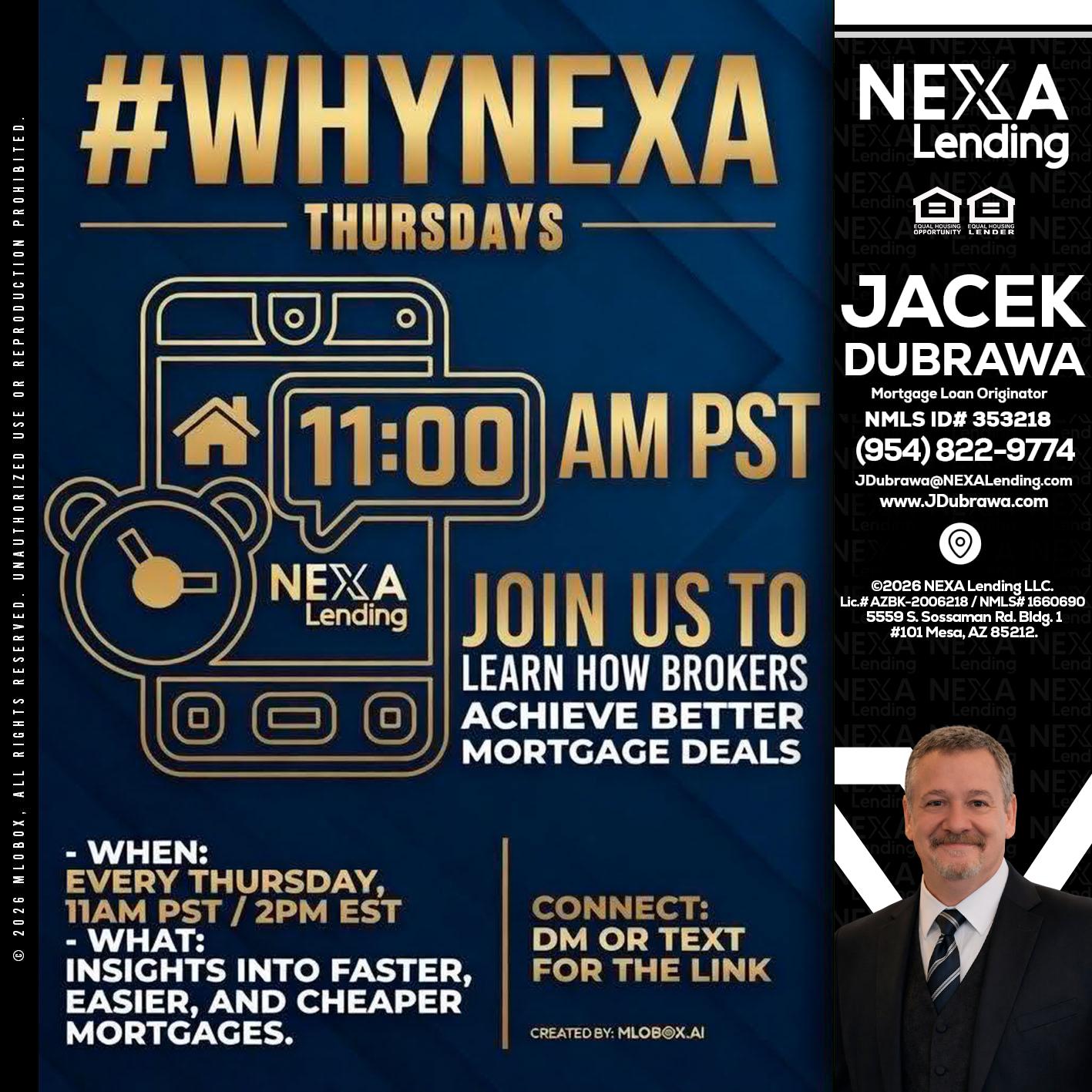 WHY NEXA THURDAYS - Jacek Dubrawa -Senior Loan Officer