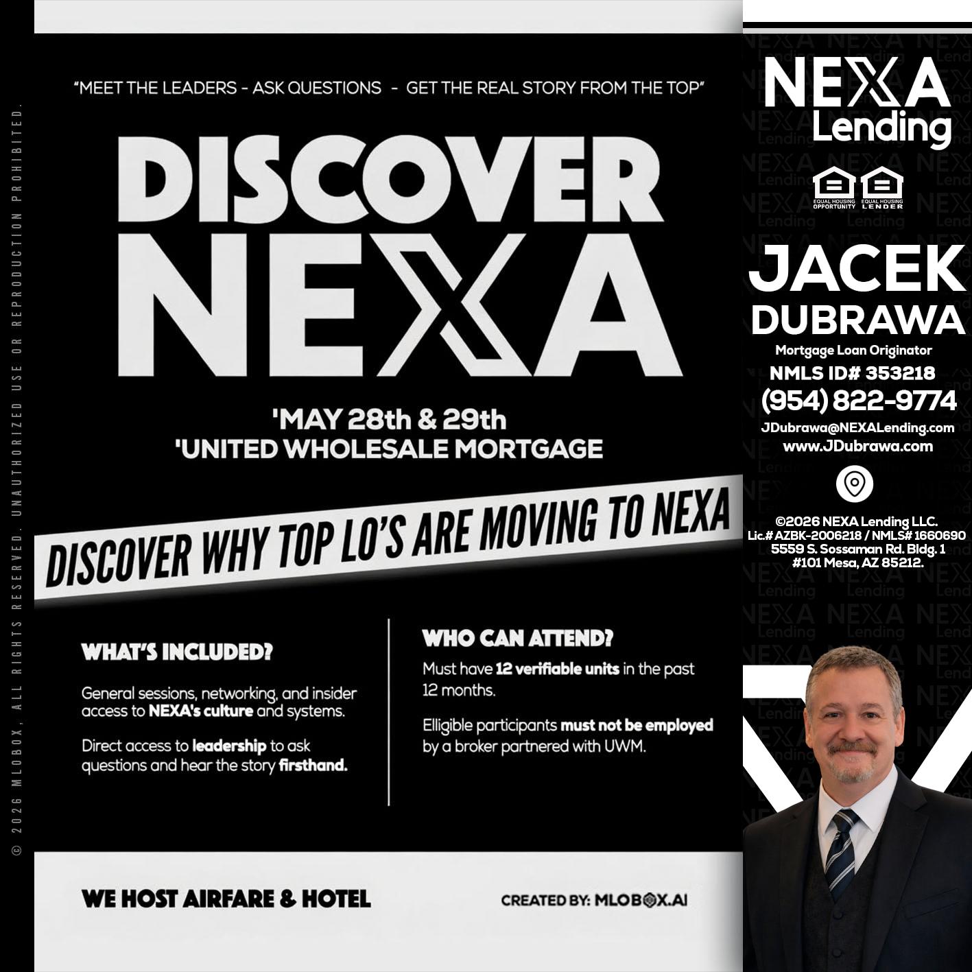 DISCOVER NEXA - Jacek Dubrawa -Senior Loan Officer
