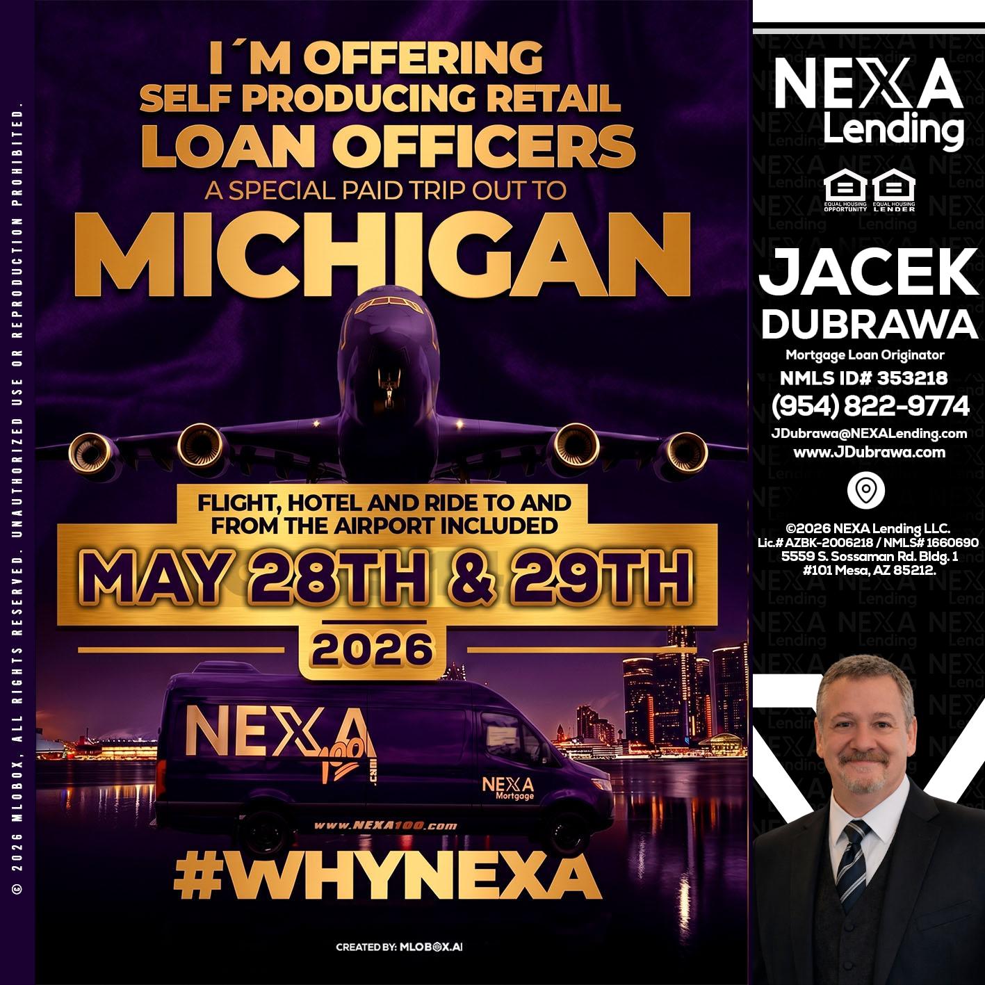 MICHIGAN - Jacek Dubrawa -Senior Loan Officer