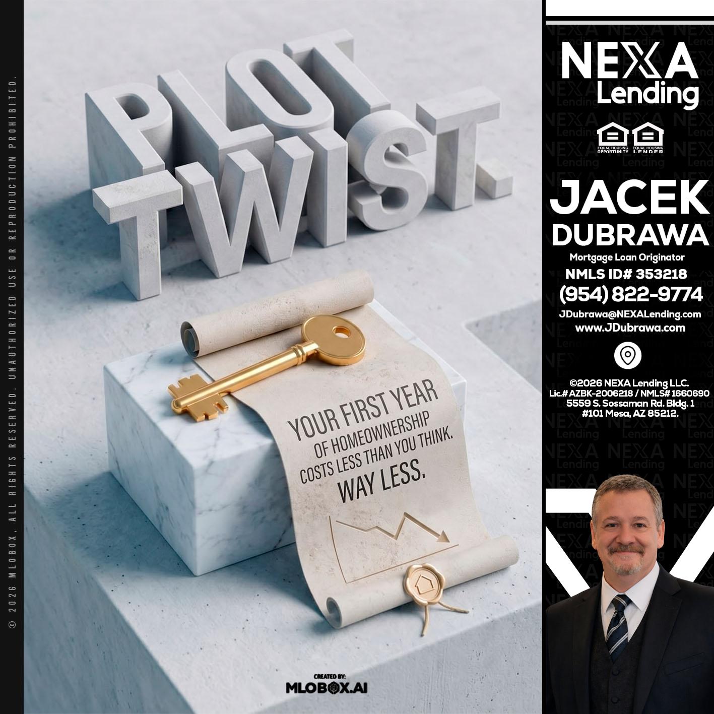 PLOT TWIST - Jacek Dubrawa -Senior Loan Officer
