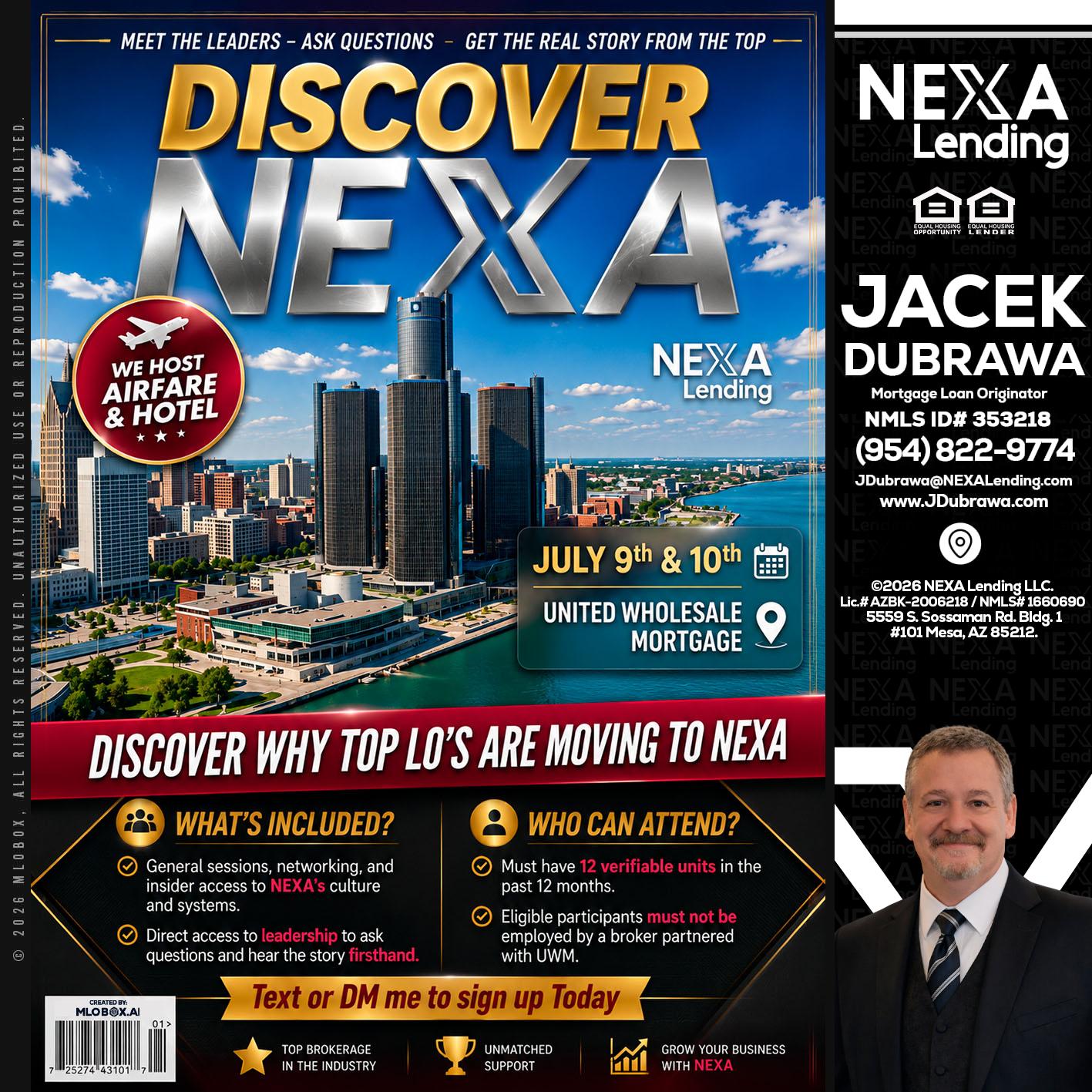 DISCOVER NEXA - Jacek Dubrawa -Senior Loan Officer