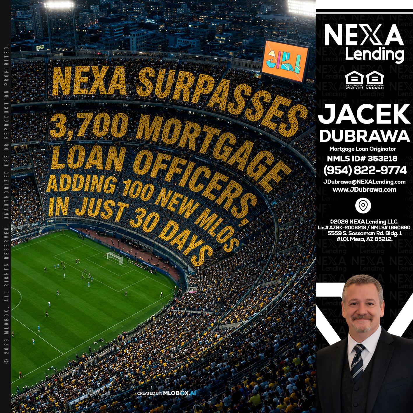 NEXA SURPASSES - Jacek Dubrawa -Senior Loan Officer