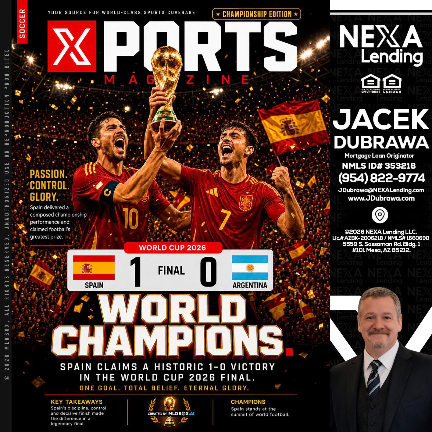 SPAIN CHAMPION - Jacek Dubrawa -Senior Loan Officer