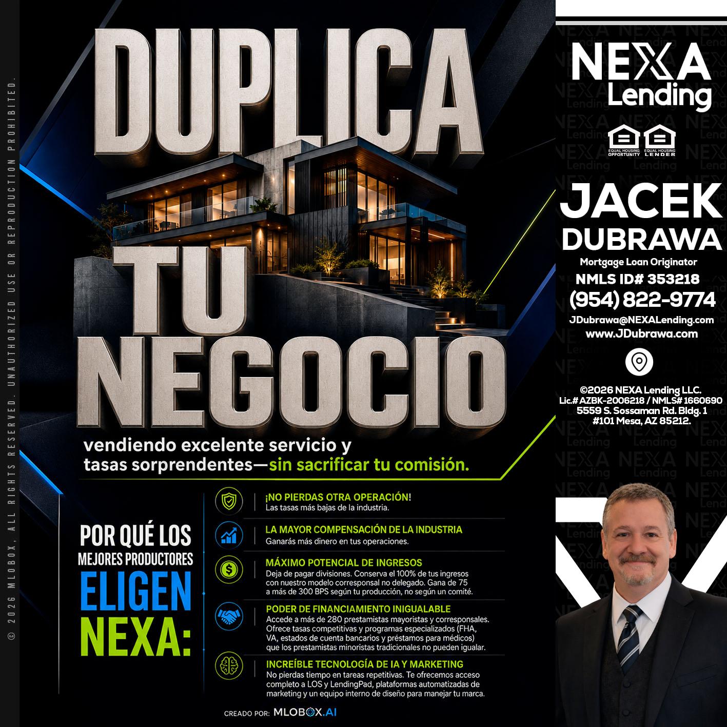 DUPLICA TU NEGOCIO - Jacek Dubrawa -Senior Loan Officer