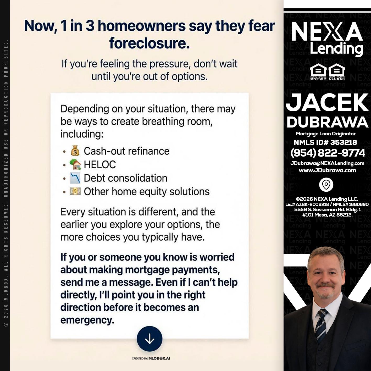 NOW, 1 IN 3 - Jacek Dubrawa -Senior Loan Officer