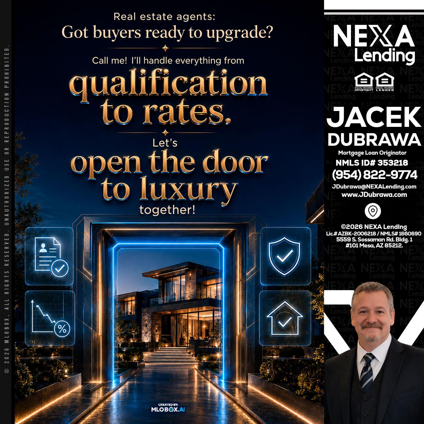 QUALIFICATION TO RATES - Jacek Dubrawa -Senior Loan Officer