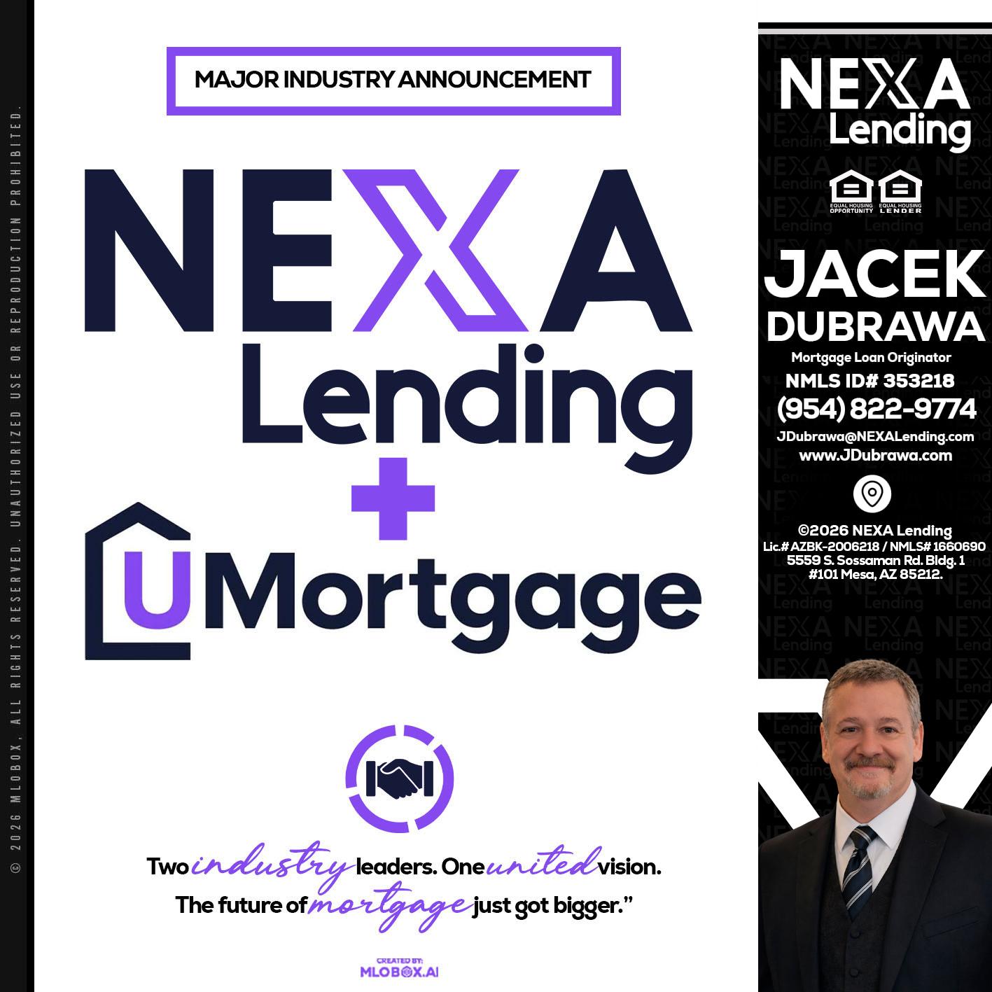 NEXA LENDING U MORTGAGE - Jacek Dubrawa -Senior Loan Officer